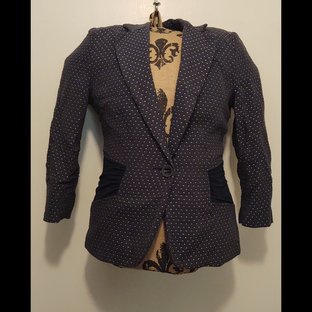 Doe & Rae Blue & White Polka Dot Blazer